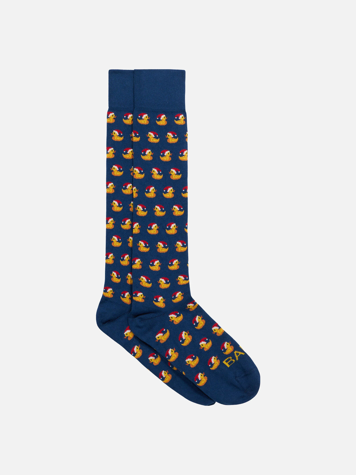 Blue Ducky Santa Claus socks