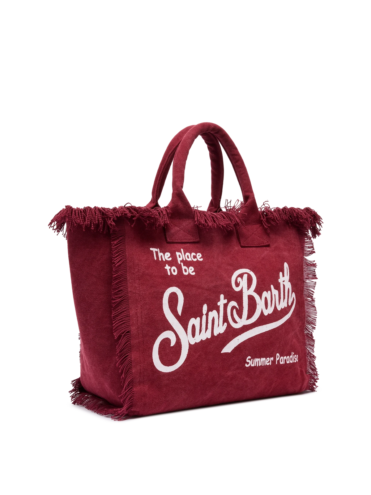 Burgundy cotton canvas Vanity tote bag