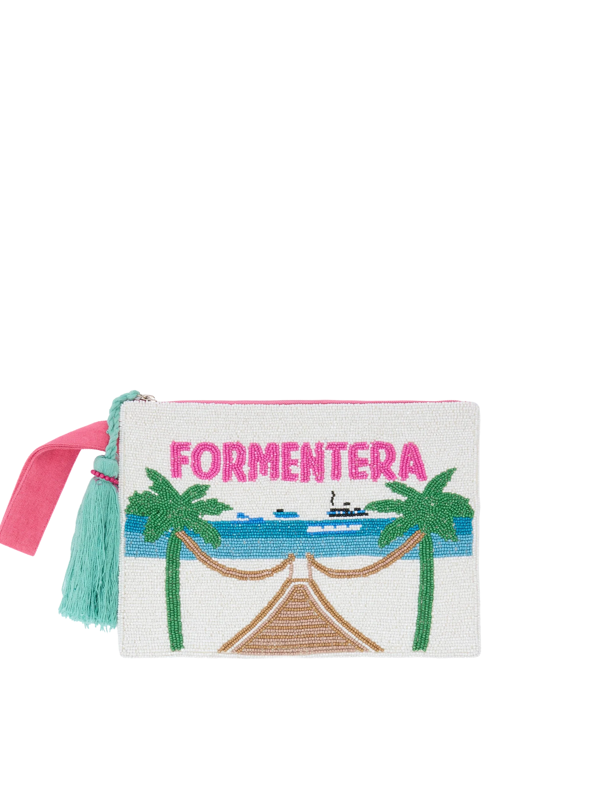 Pearl Pouch with Formentera beaded postcard