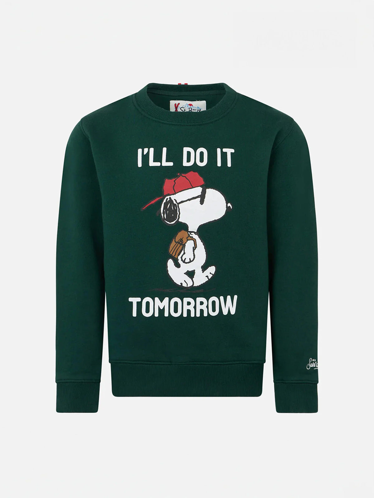 Boy crewneck green sweatshirt with Snoopy print | SNOOPY PEANUTS™ SPECIAL EDITION