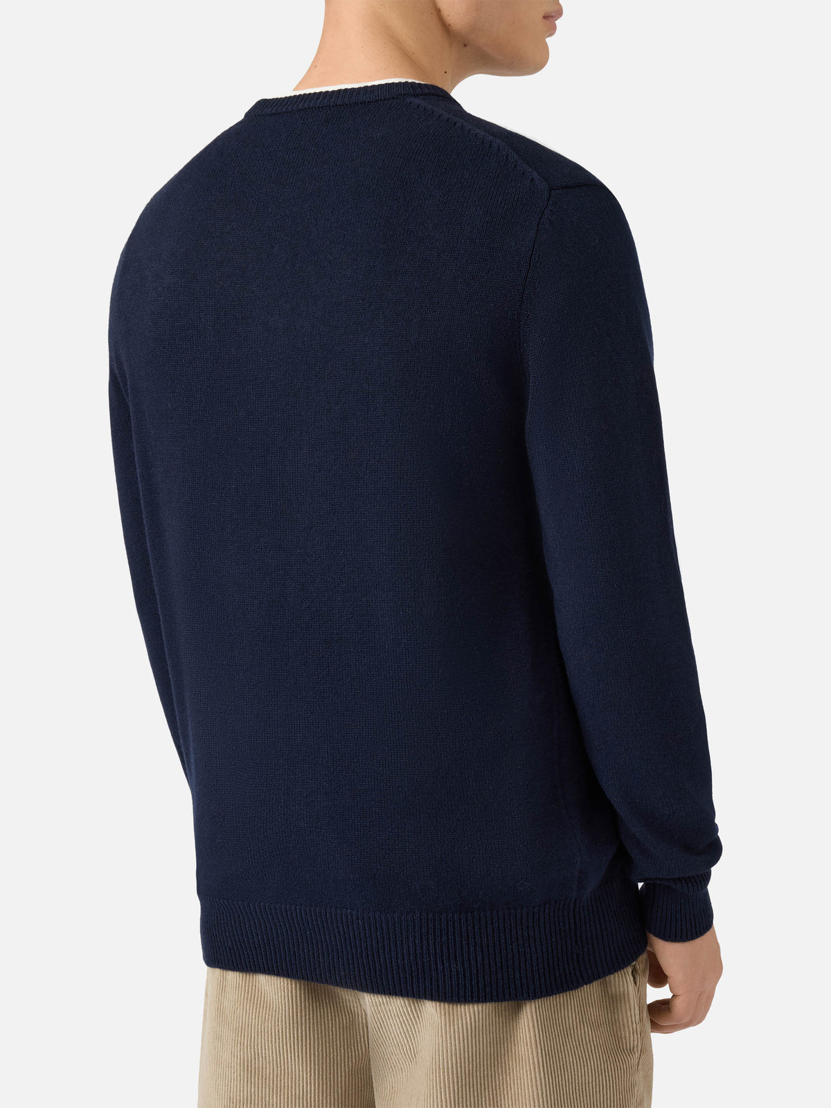 Blue sweater Heron with Sbagliato embroidery