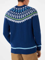 Crewneck sweater Heron with fair-isle jacquard