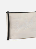 Aline Puffer Pouch in padded beige nylon