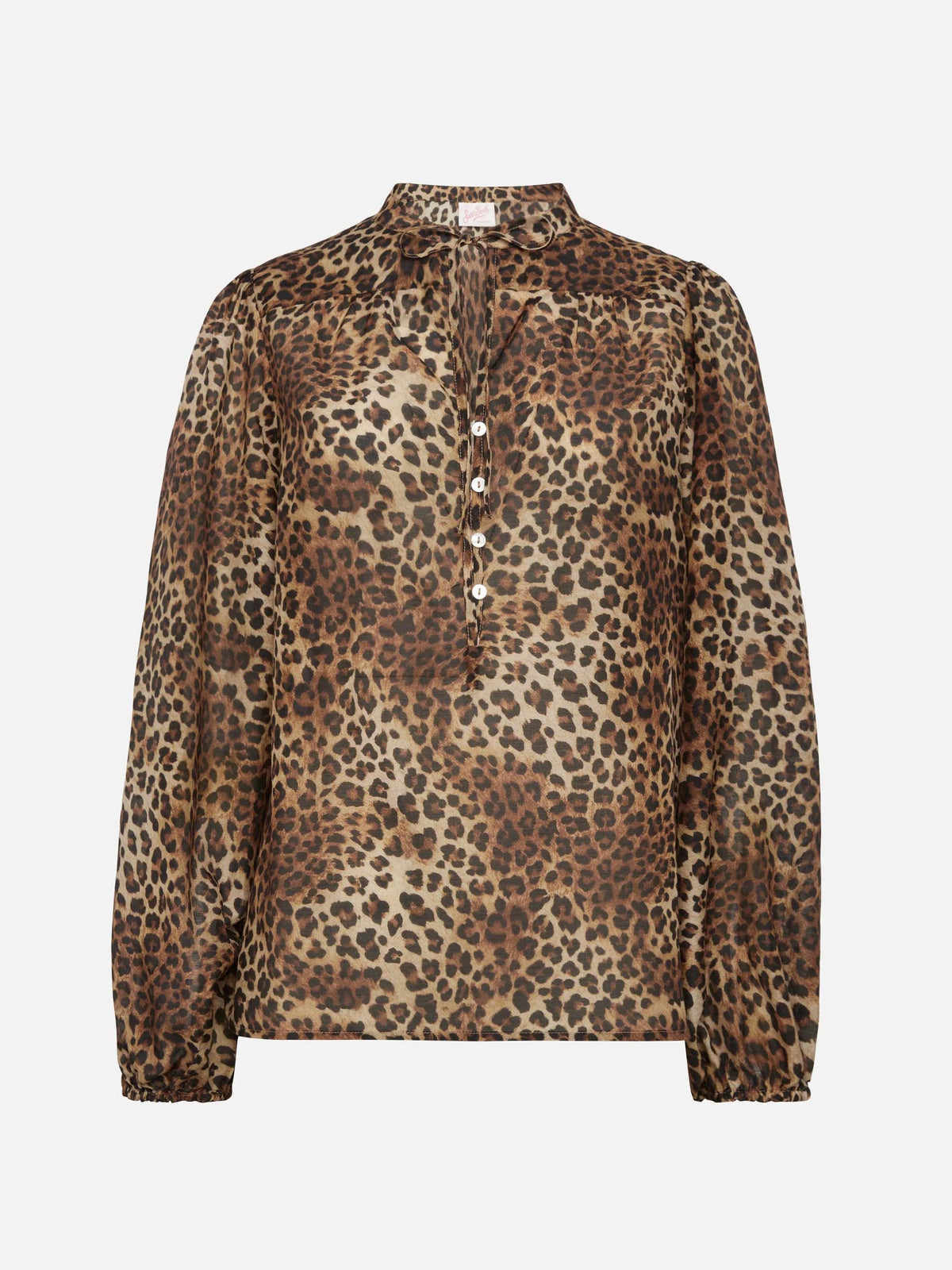 Eivissa ruffled mini skirt in silk voile with animalier print