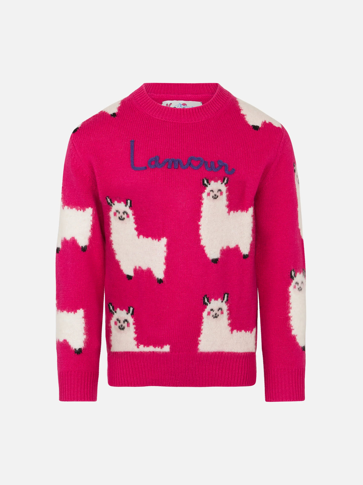 Girl crewneck sweater with L'Am