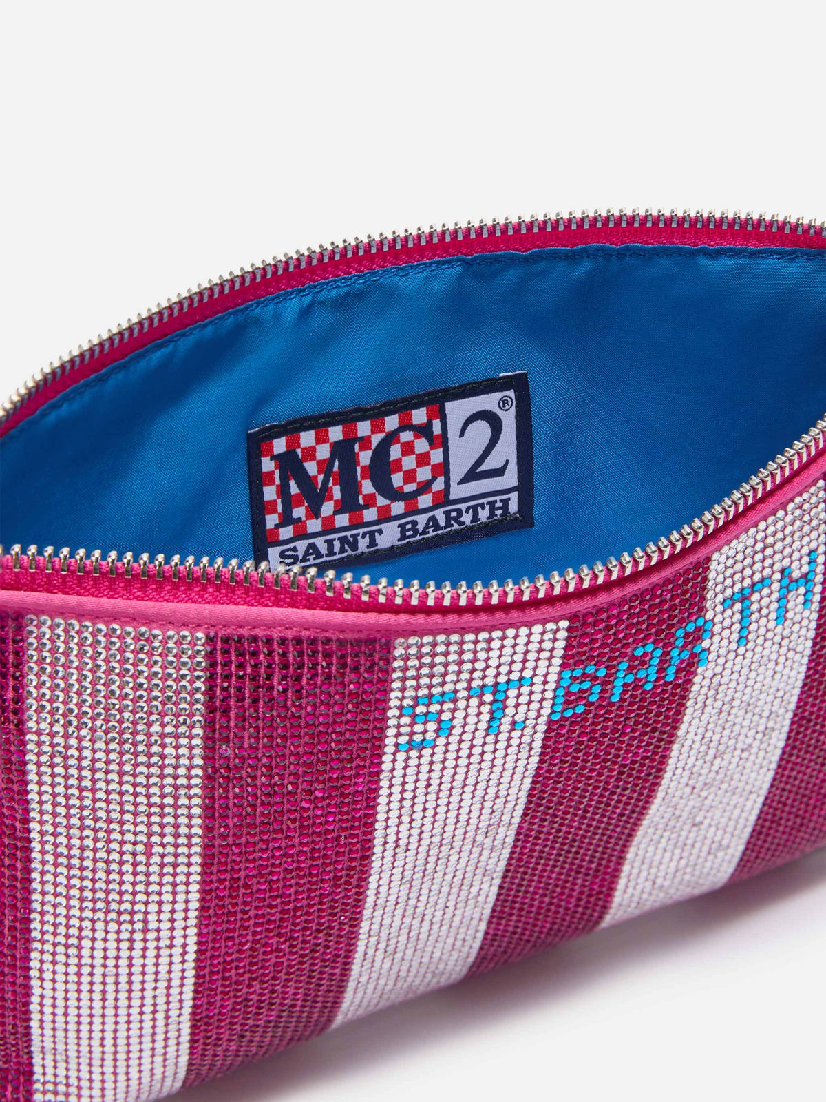 Mini bag Strassy with pink and silver rhinestones
