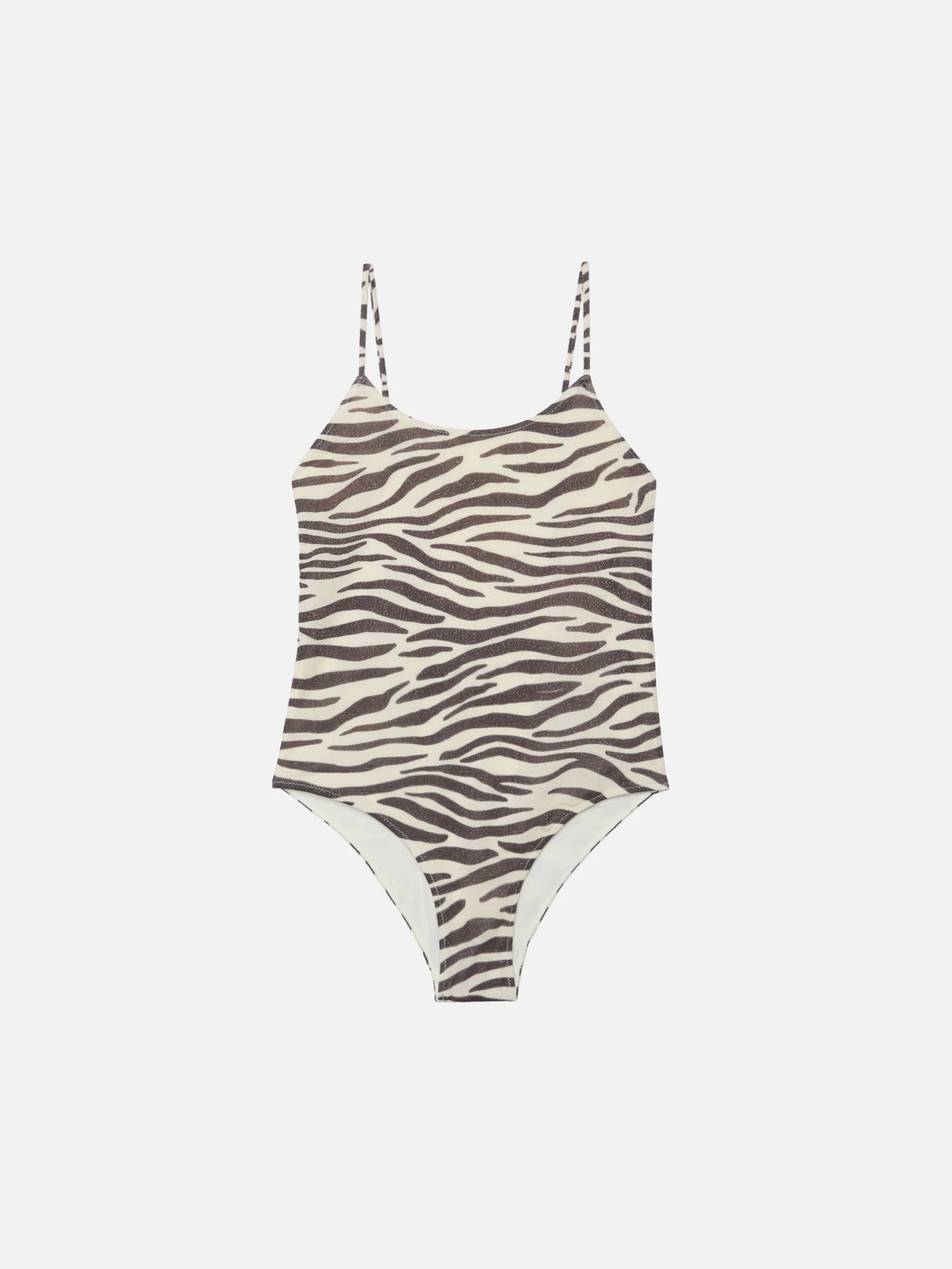 Cecille Jr one-piece lurex swimsuit with zebra print