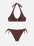 Gala bikini in solid dark brown