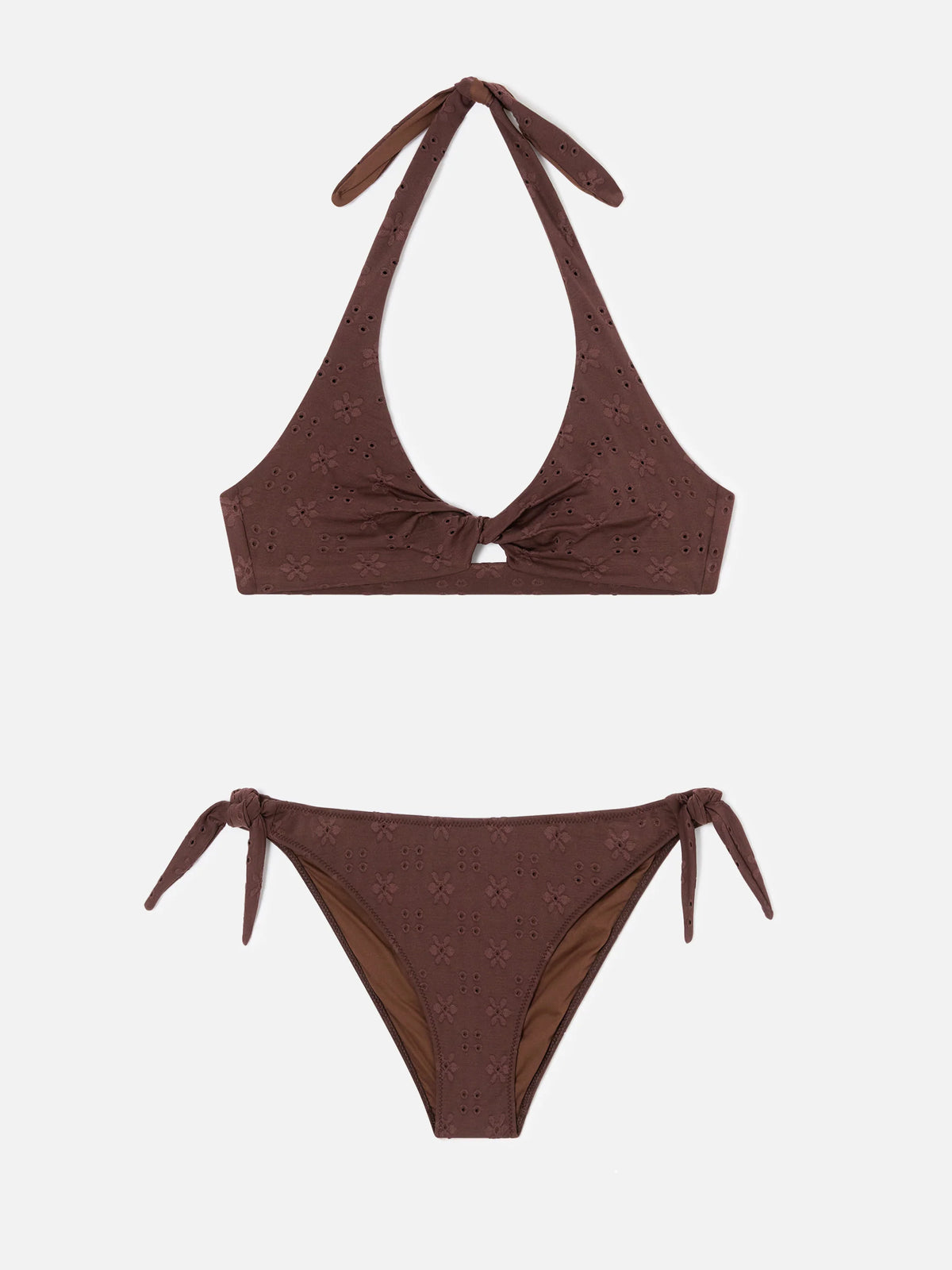 Gala bikini in solid dark brown