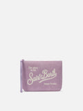 Aline lilac terry-effect pouch