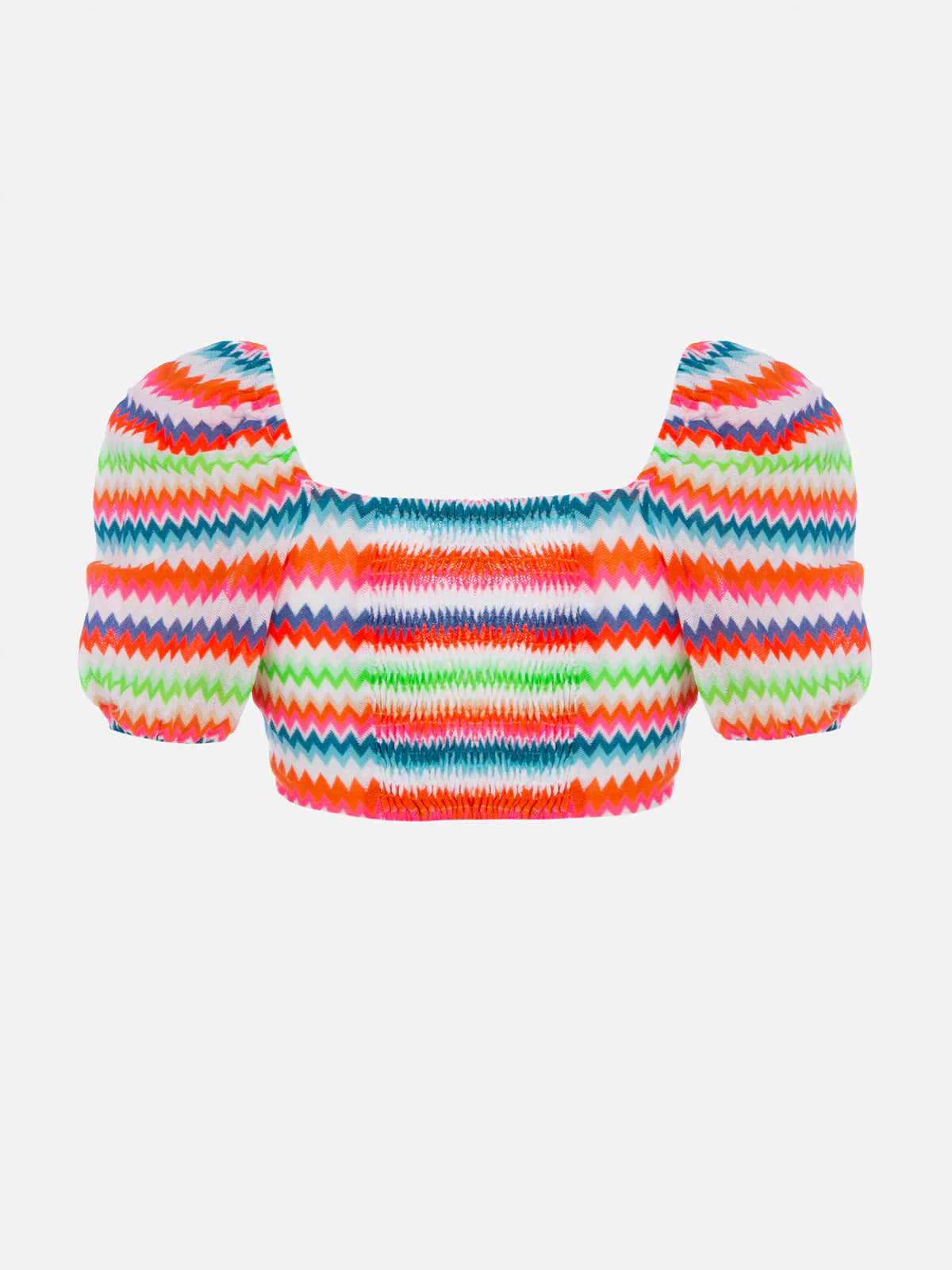 Delia fluo chevron raschel crop top