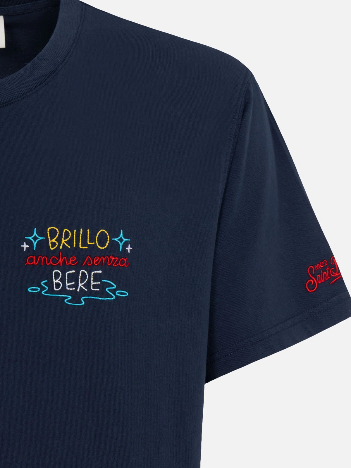 Classic fit cotton jersey t-shirt Portofino with Brillo senza bere embroidery | INSULTI LUMINOSI SPECIAL EDITION