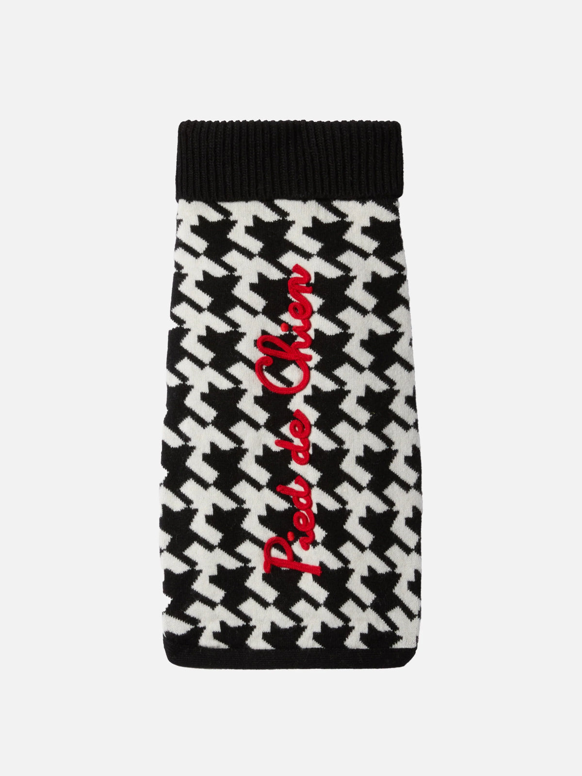 Dog sweater with Pied de Chien embroidery