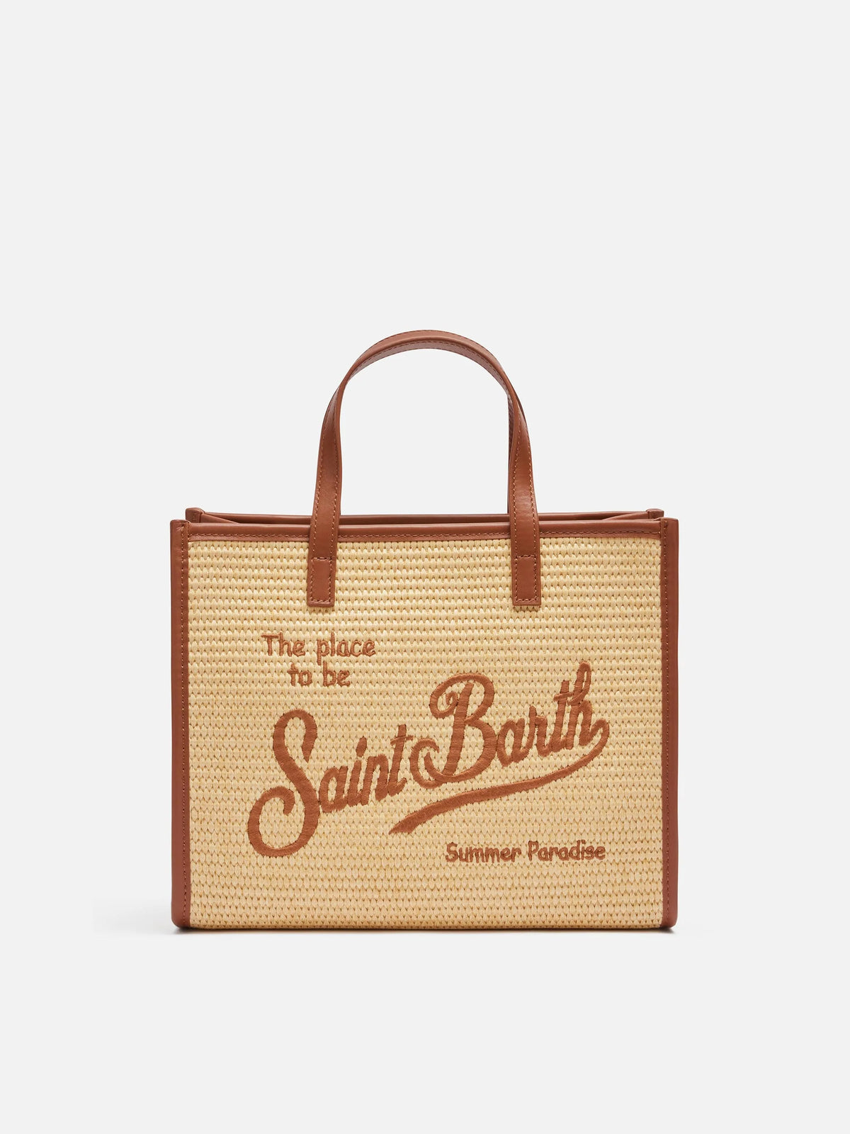 Vivian Mid Straw beige straw effect handbag