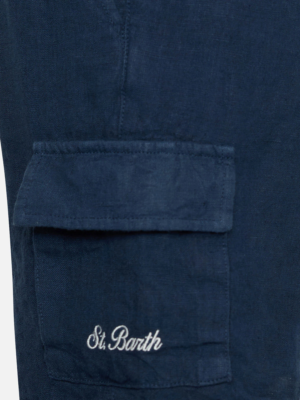 Boy navy blue linen bemuda Marseille Jr