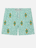 Mid-length striped Gustavia swim-shorts with watches embroidery