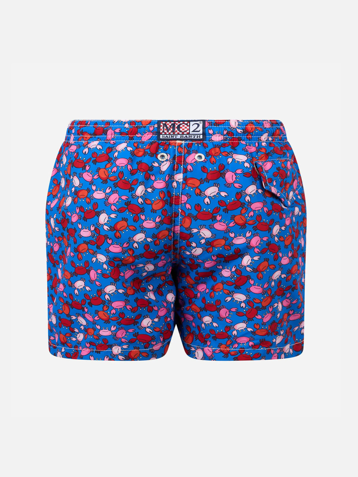 Boy lightweight fabric swim-shorts Jean Lighting with crabs print