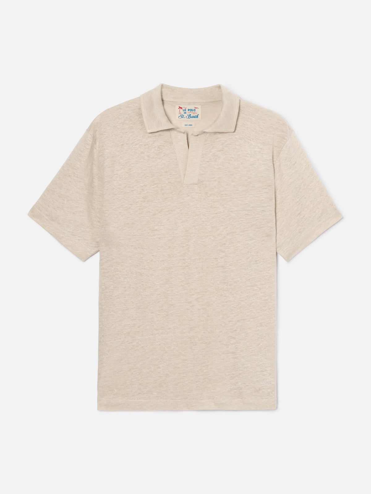 Beige Fraser polo in pure linen
