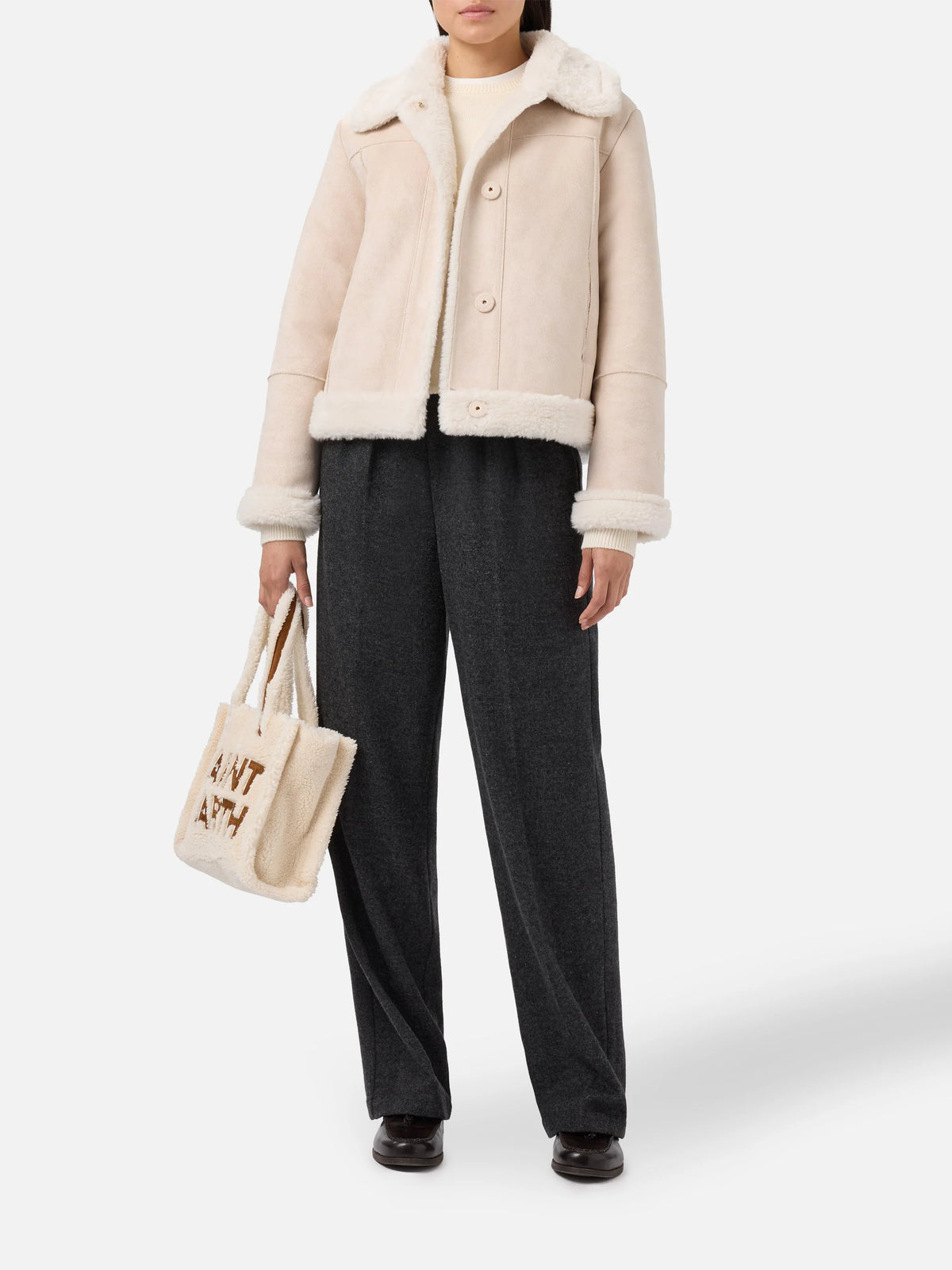 Parisienne Crossbody Bag in zebra wool blend