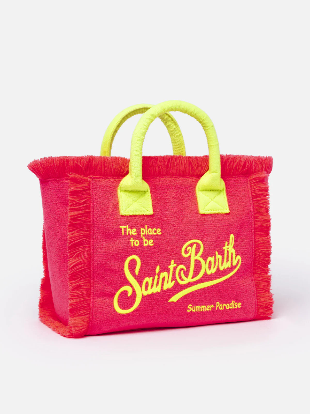 Colette fuchsia terry handbag with Saint Barth logo