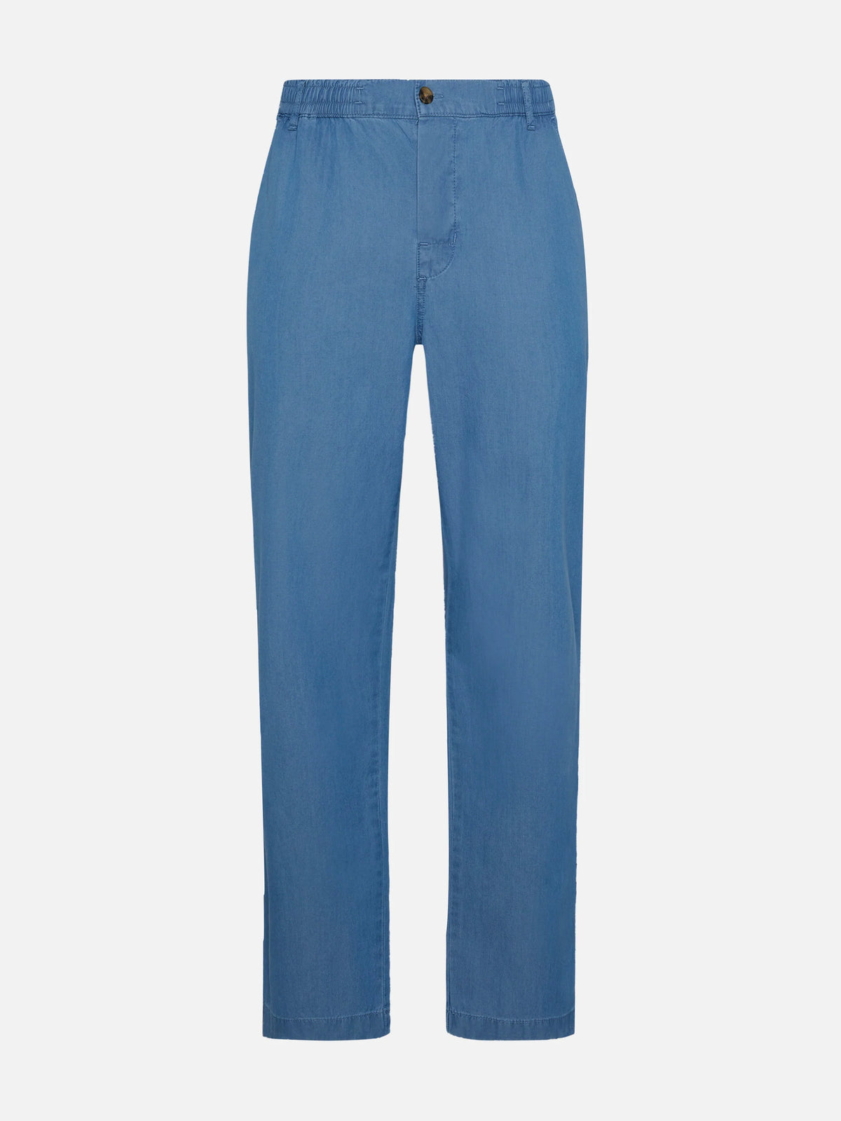 Calais denim blue chambray pants with drawstring