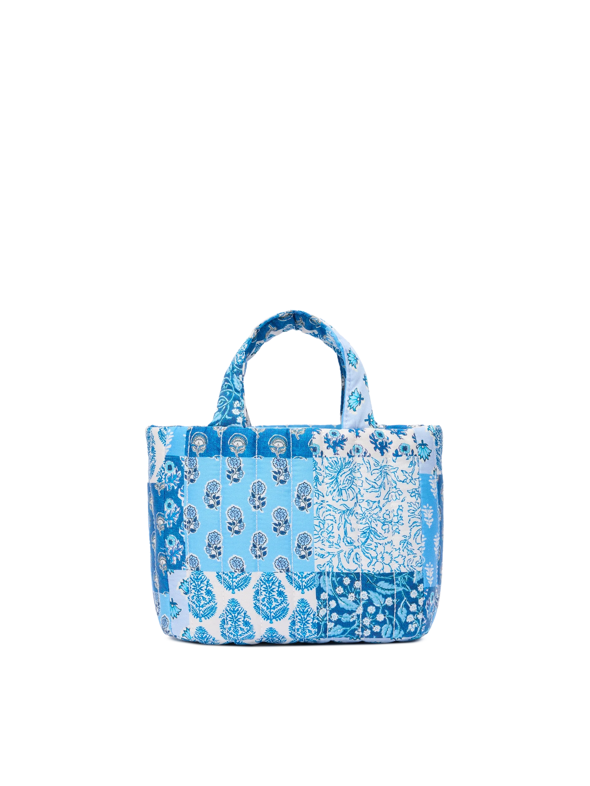 Blue flower quilted Soft Tote Mini bag