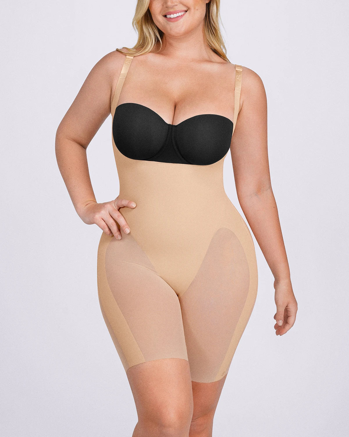 Bare Essentials™ Cream Touch™ Open Bust Smoothing Bodysuit