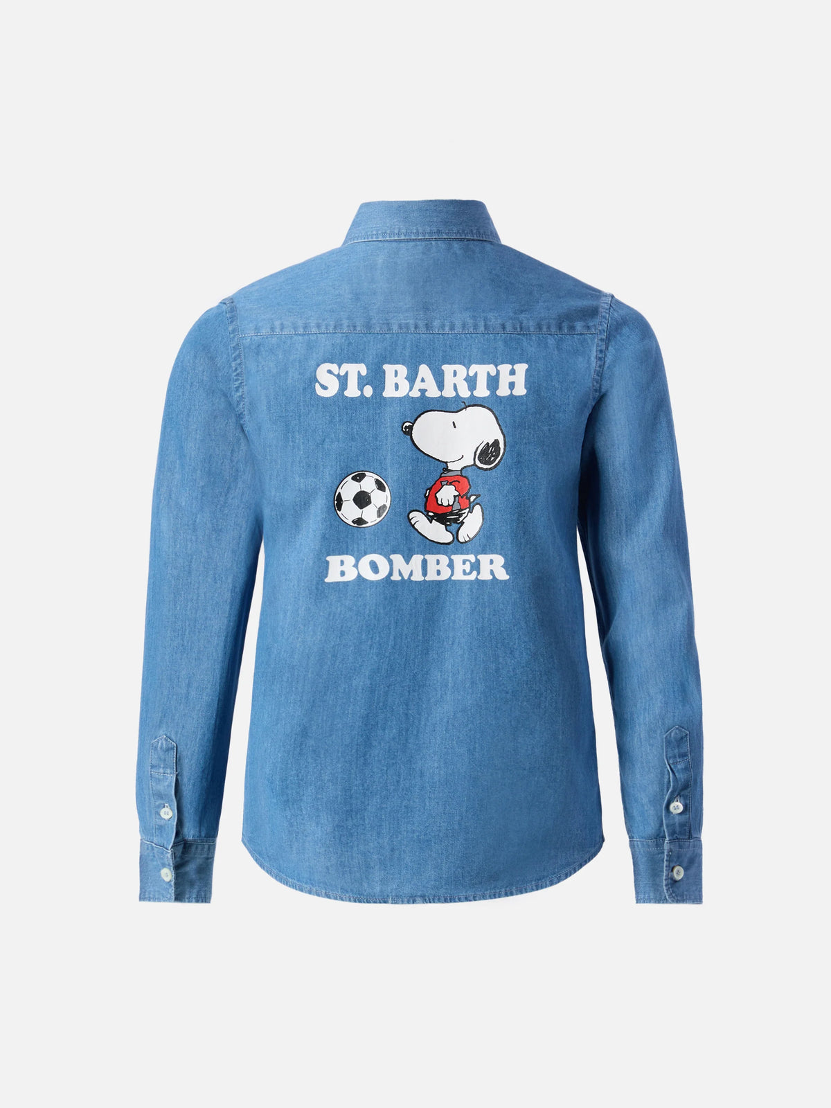 Kid crewneck blue sweatshirt with Coccole e nuvole embroidery | COCCOLEBIMBI SPECIAL EDITION