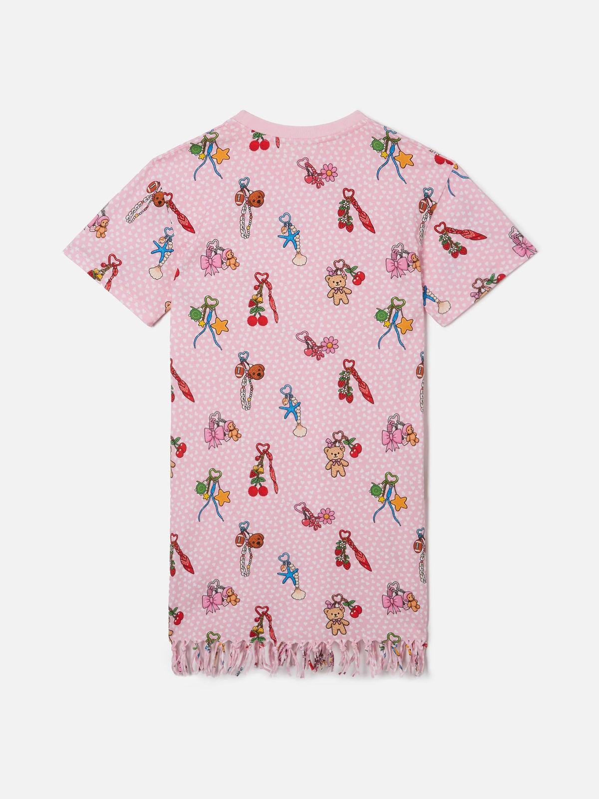 Abbey organic cotton dress with heart and charms all-over print