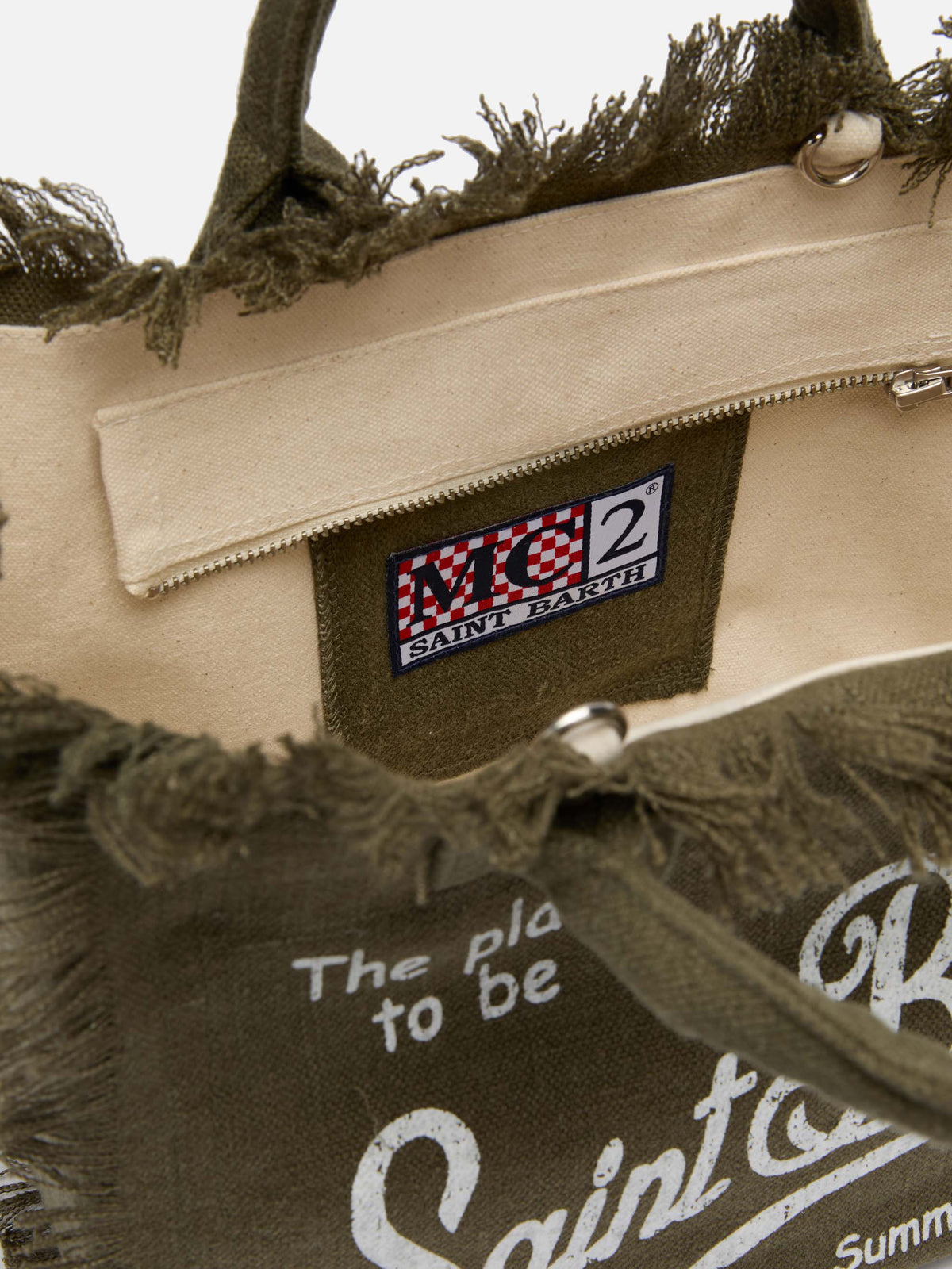 Colette military green handbag in 100% LINEN