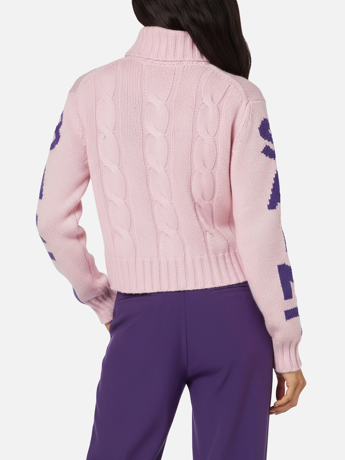 Adler braided turtleneck sweater with logo jacquard