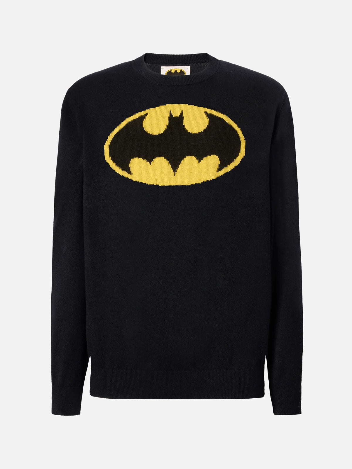Black crewneck Heron with Batman shape jacquard | BATMAN SPECIAL EDITION