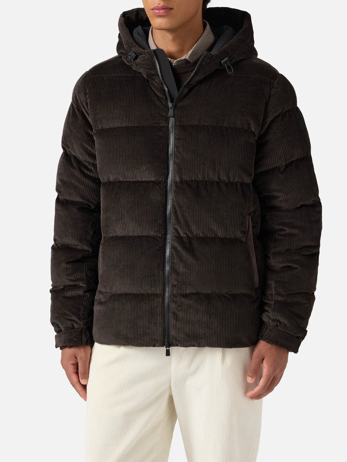 Half-zip sweater in anthracite merino wool and cashmere