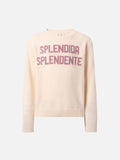 Princess cashmere-blend crewneck with Splendida Splendente lurex jacquard