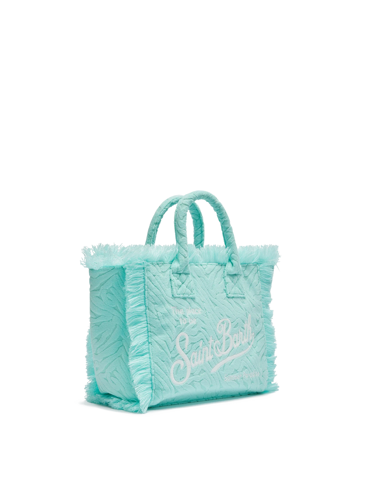 Colette Sponge water green zebra embossed terry handbag