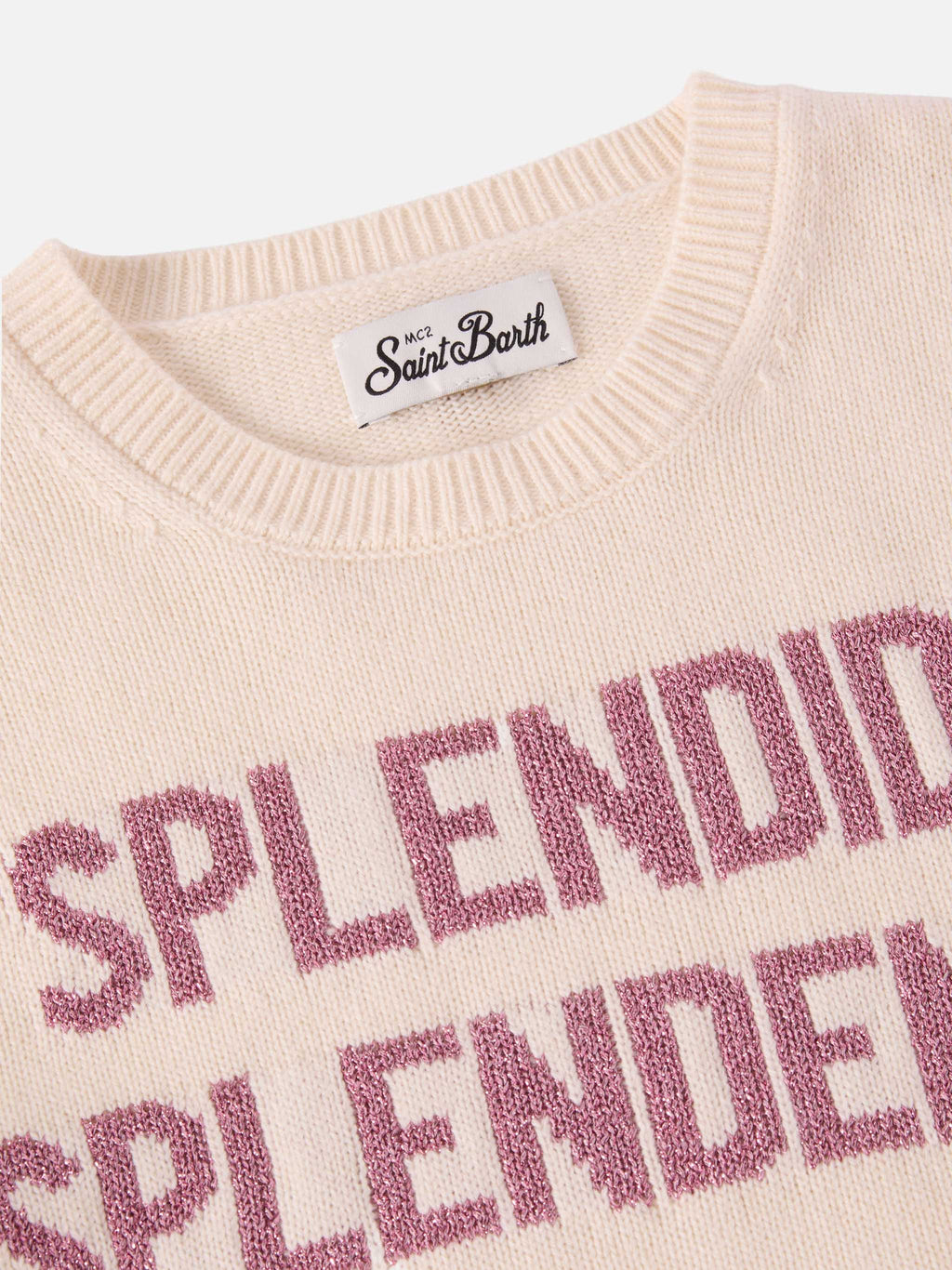 Princess cashmere-blend crewneck with Splendida Splendente lurex jacquard