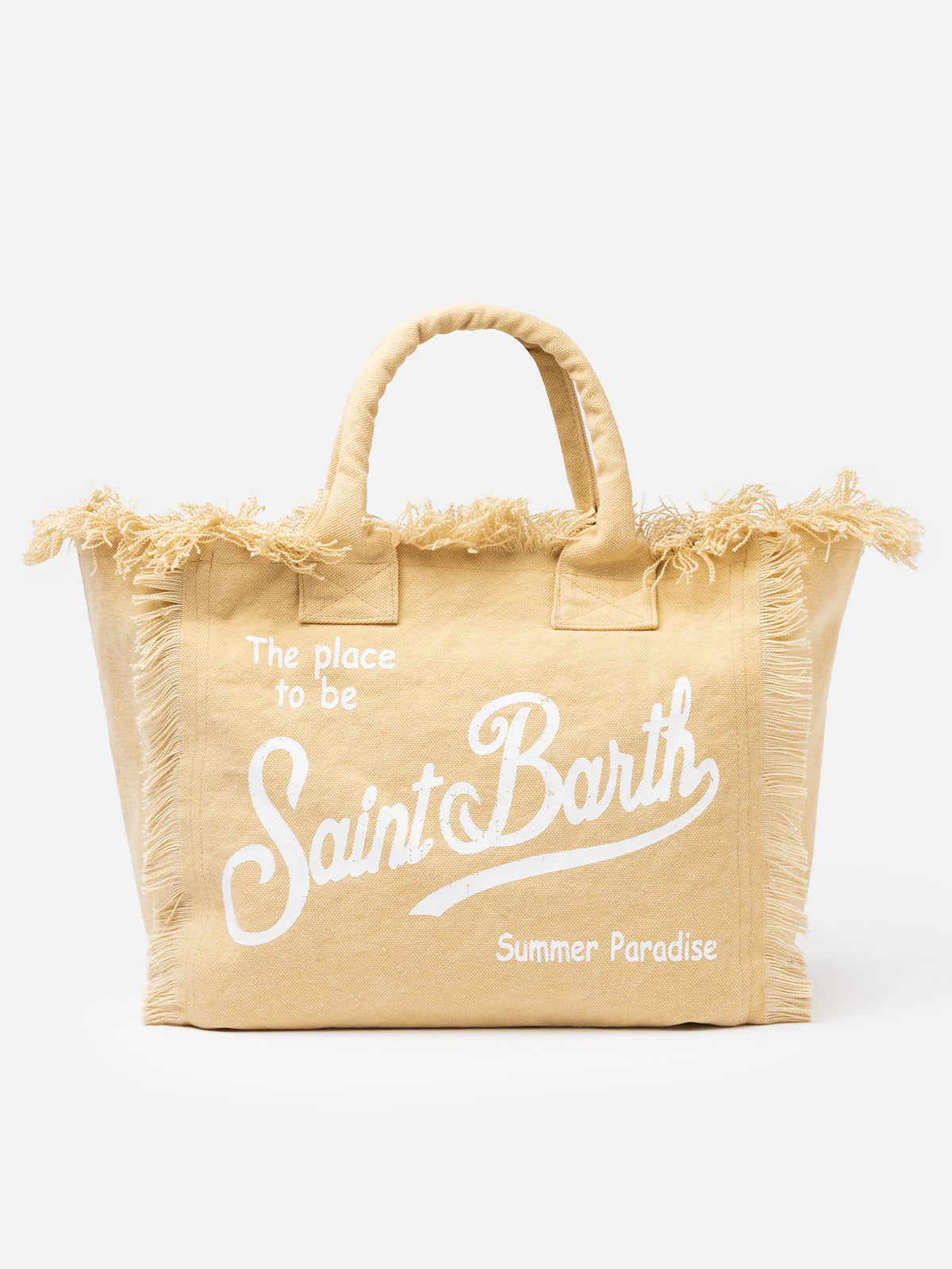 Beige cotton canvas Vanity tote bag