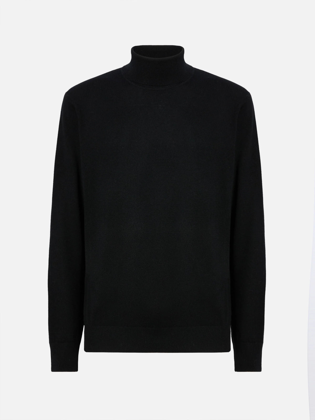 Turtleneck sweater Bond in black merino wool and cashmere