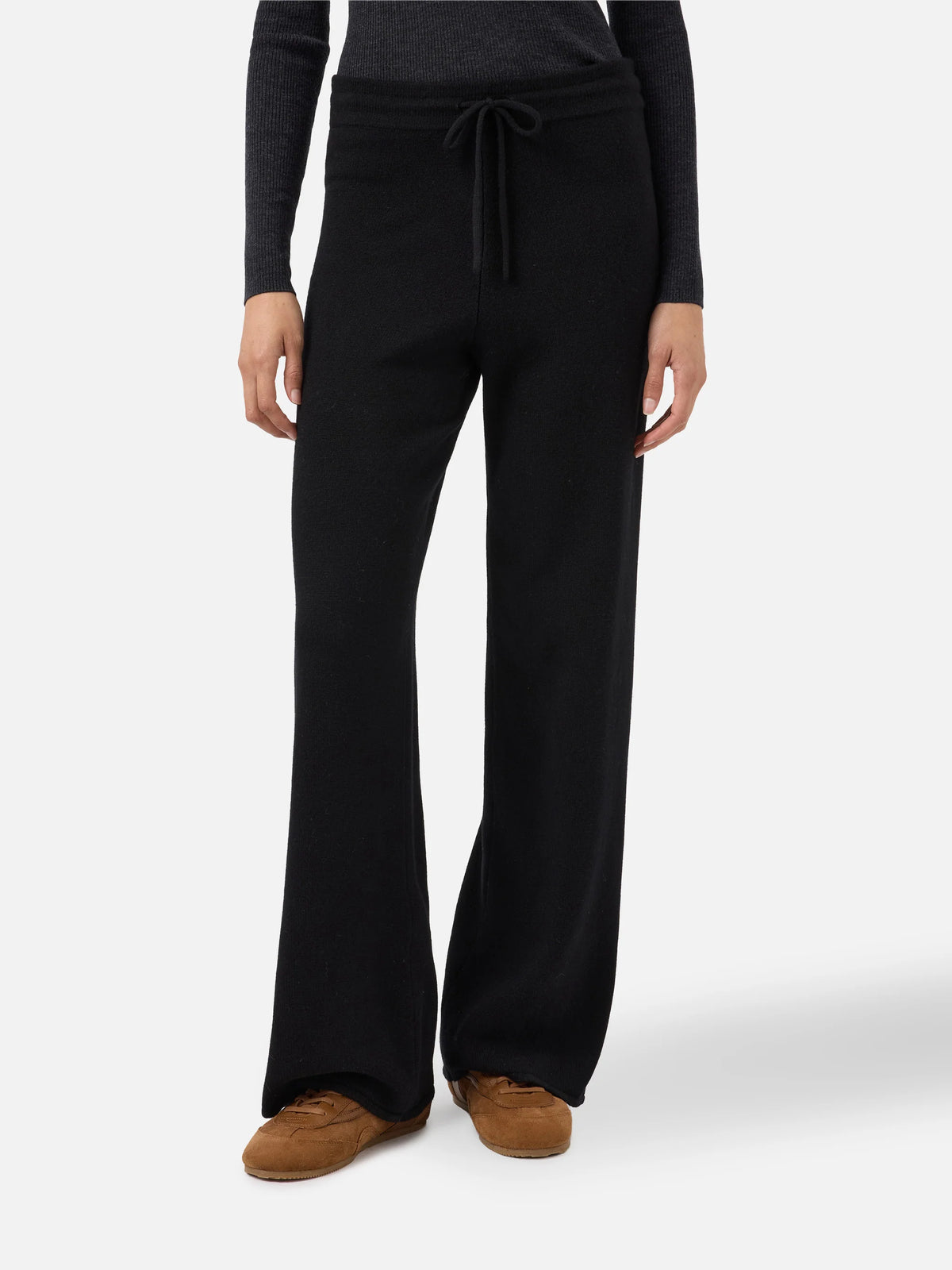 Black Eze wool sweater with polo collar
