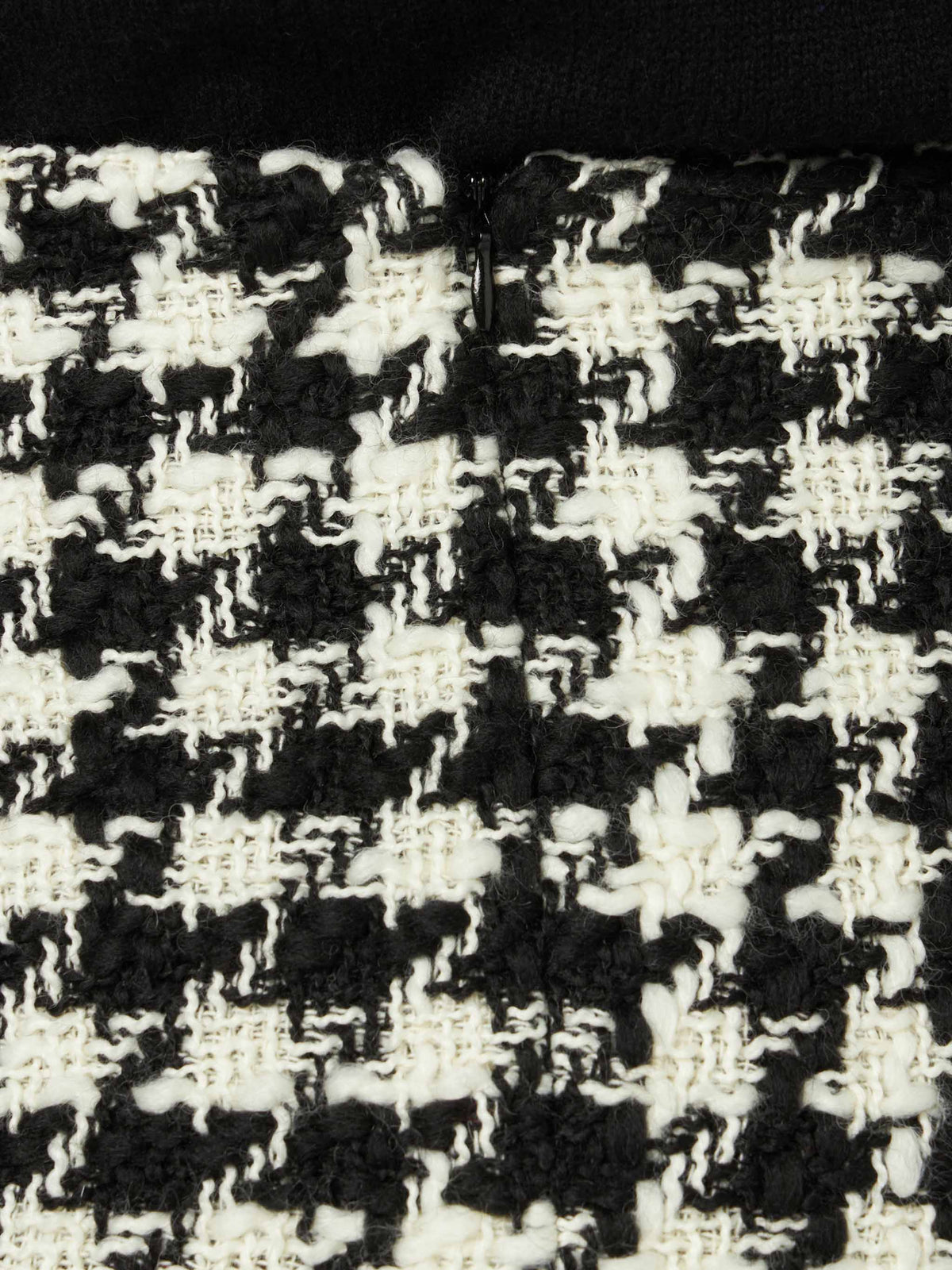 Katrine black and white houndstooth wool effect skirt
