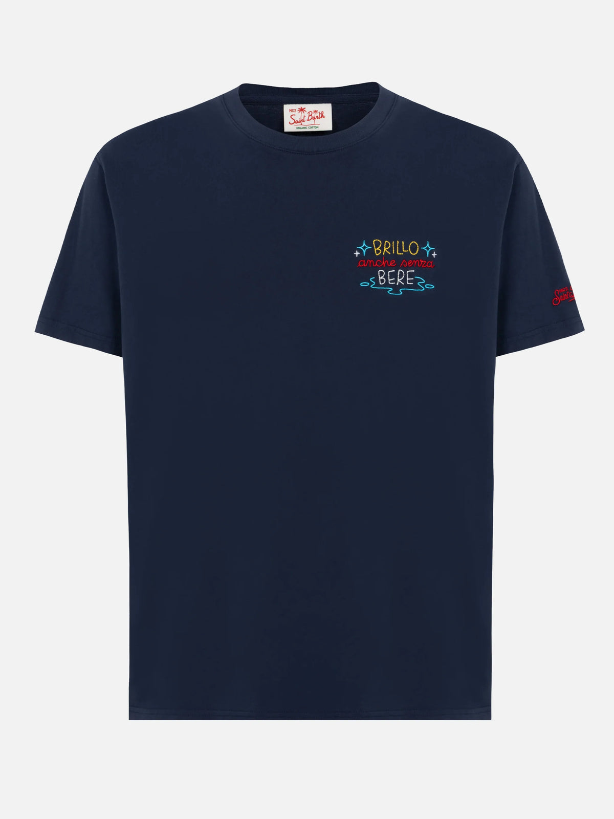 Classic fit cotton jersey t-shirt Portofino with Brillo senza bere embroidery | INSULTI LUMINOSI SPECIAL EDITION