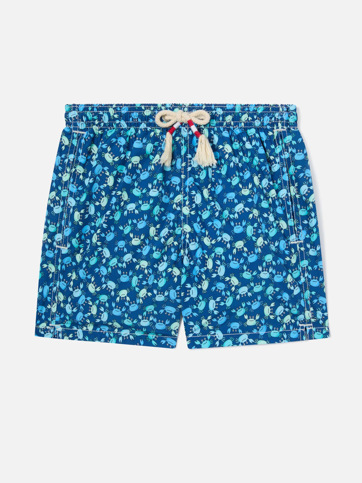 Boy lightweight fabric swim-shorts Jean Lighting 70 with crabs print
