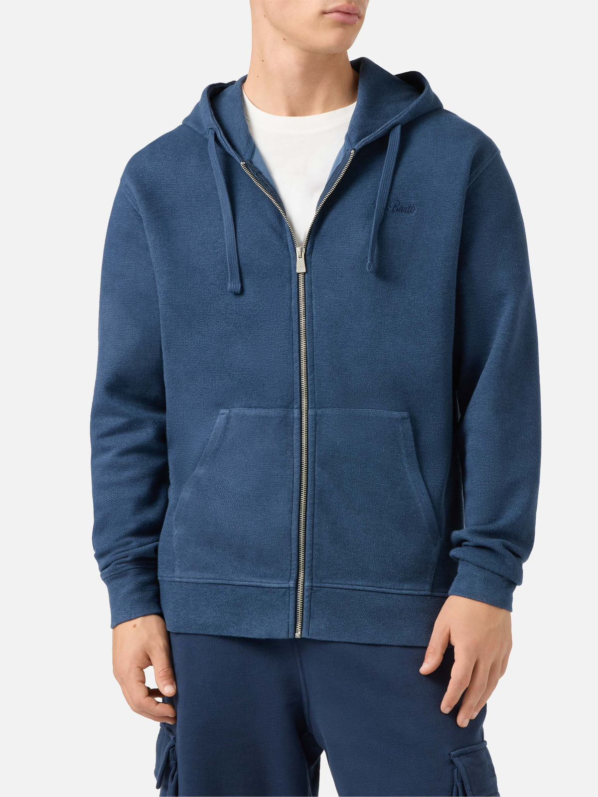 Blue cotton zipped hoodie Barrett