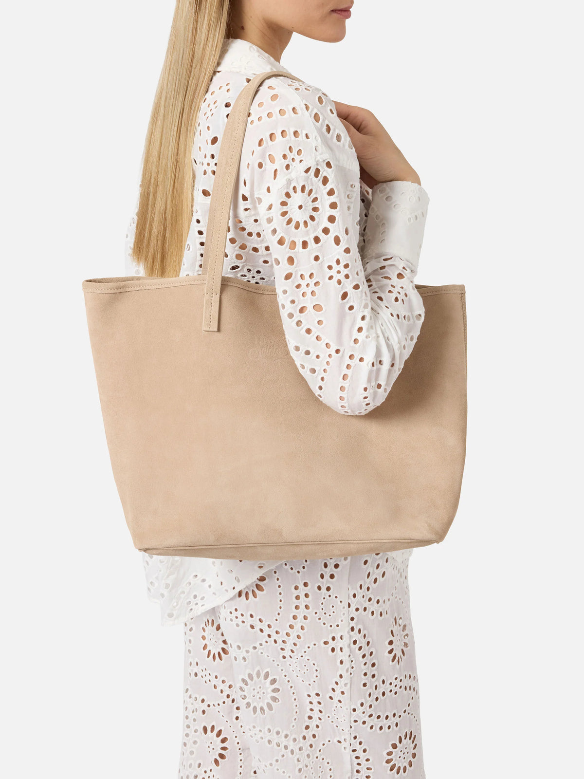 Beige suede City regular bag