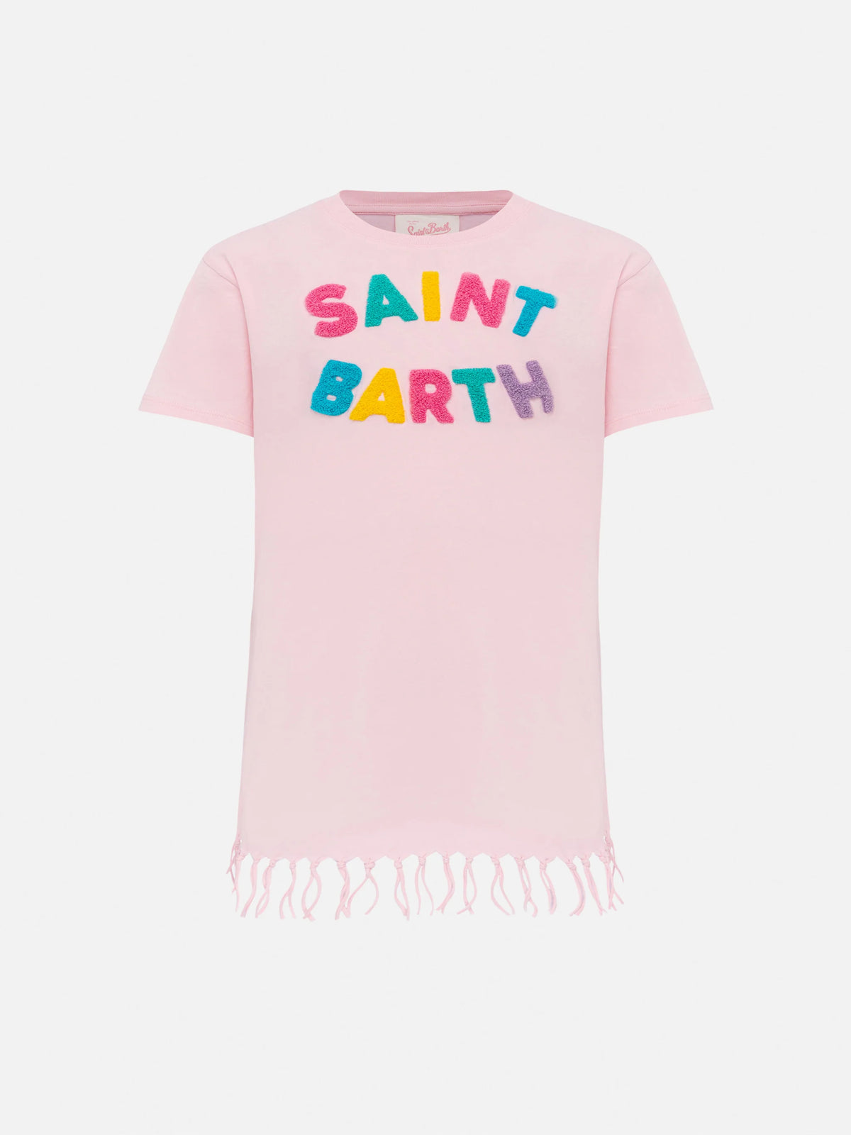 Abbey dress with fringes and terry patch