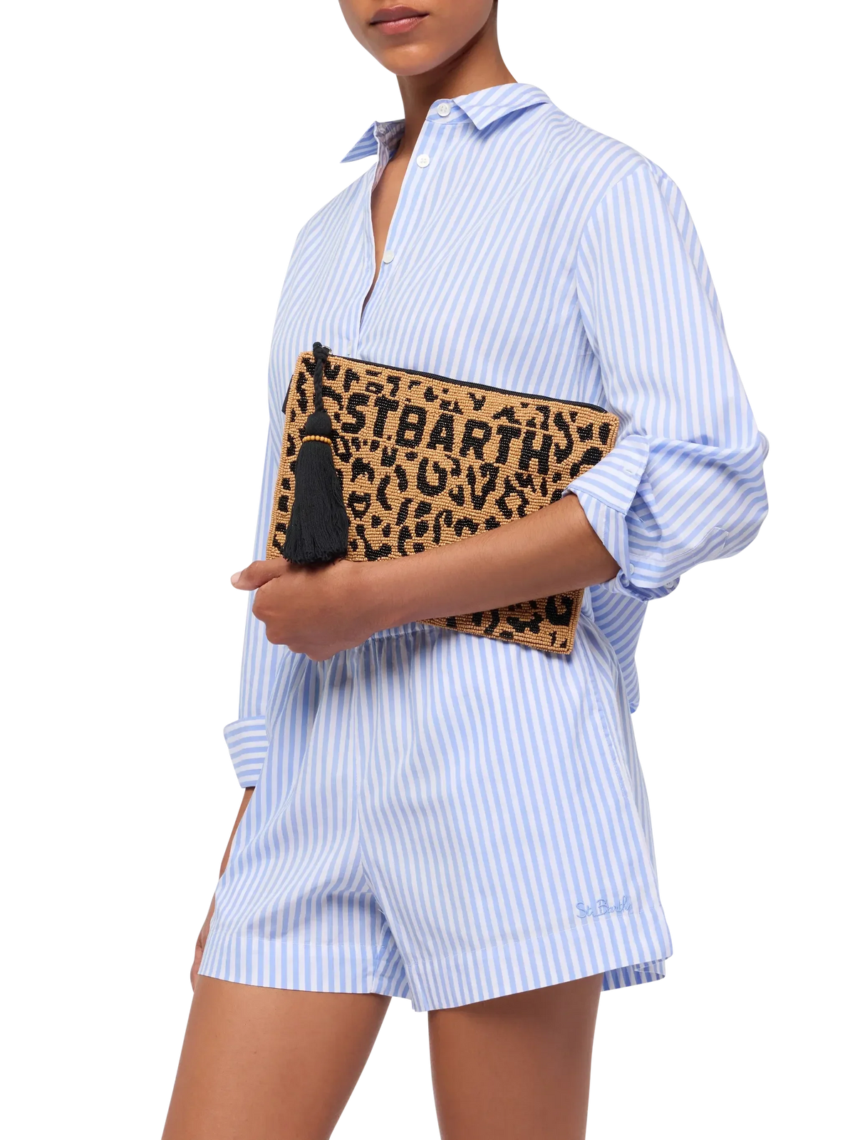 Pouch Pearl beaded leopard pouch