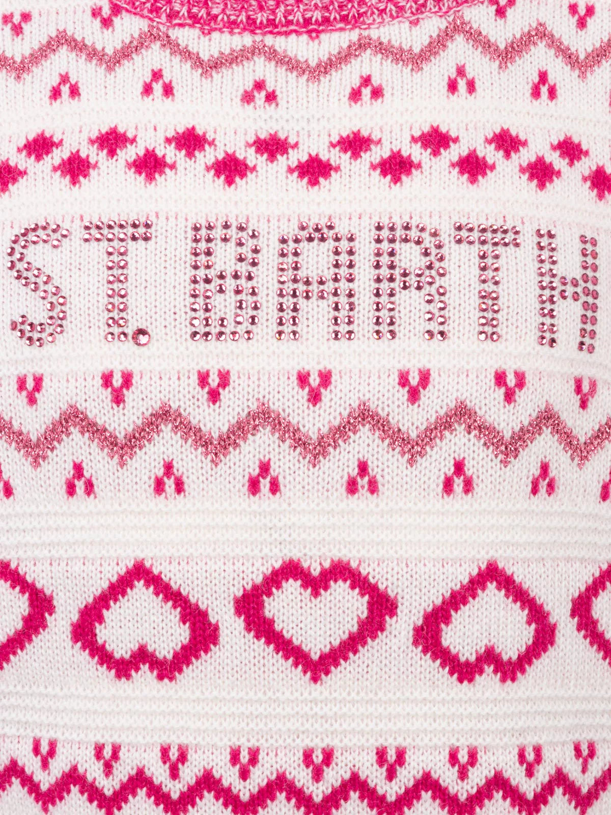 Girl fair-isle crewneck sweater Princess with St. Barth rhinestones logo