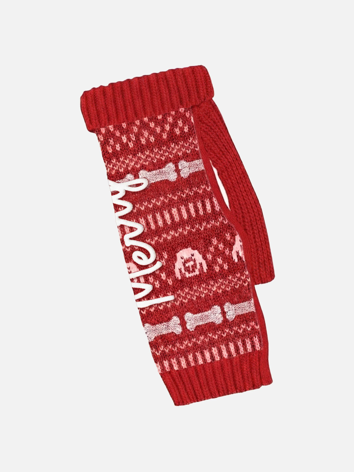 Dog sweater with Merry embroidery
