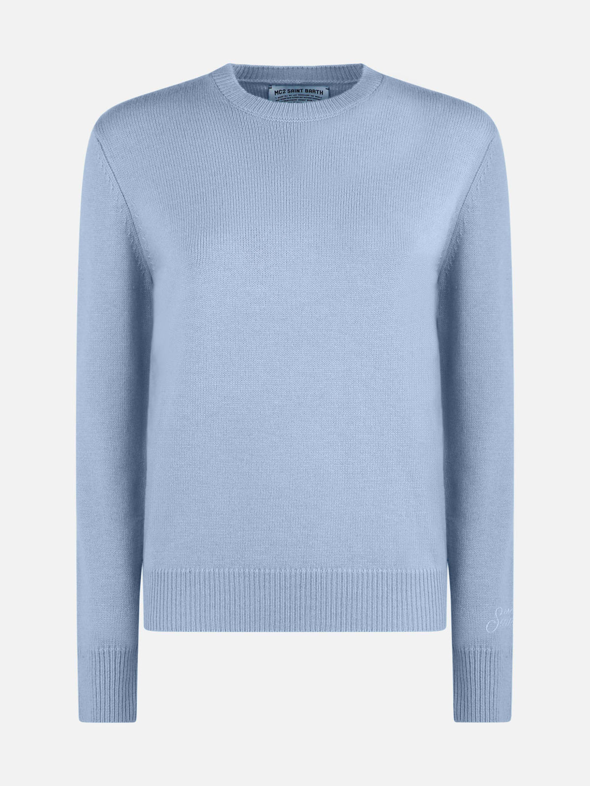 100% CASHMERE sweater Sorbonne in light blue