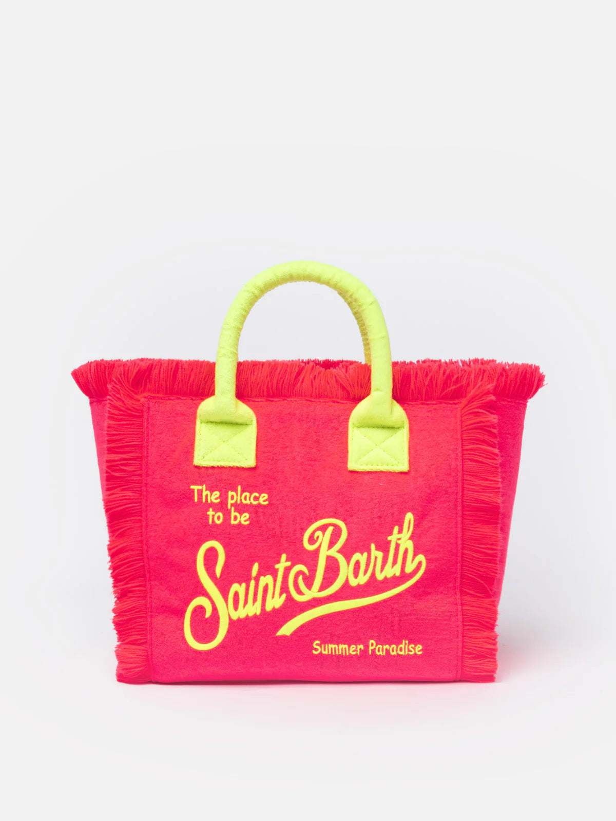 Colette fuchsia terry handbag with Saint Barth logo